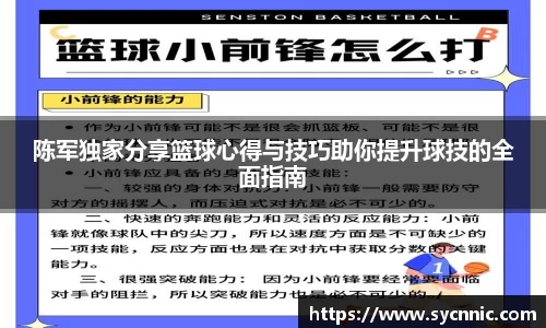 陈军独家分享篮球心得与技巧助你提升球技的全面指南