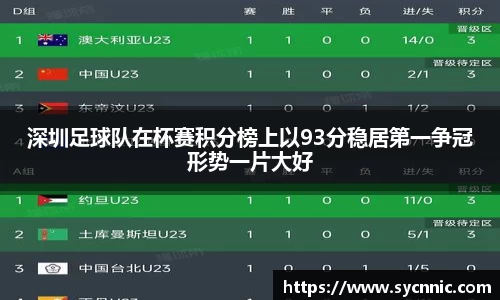 深圳足球队在杯赛积分榜上以93分稳居第一争冠形势一片大好